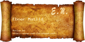 Ebner Matild névjegykártya